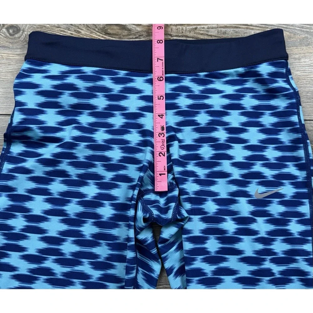Nike Dri Fit Pants Leggings‎ Blue Run Fast Live Fearless Capri Cropped Size Med